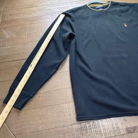 Polo Ralph Lauren Men’s Waffle Knit Long Sleeve Sweater 2XL Black - Picture 9 of 10